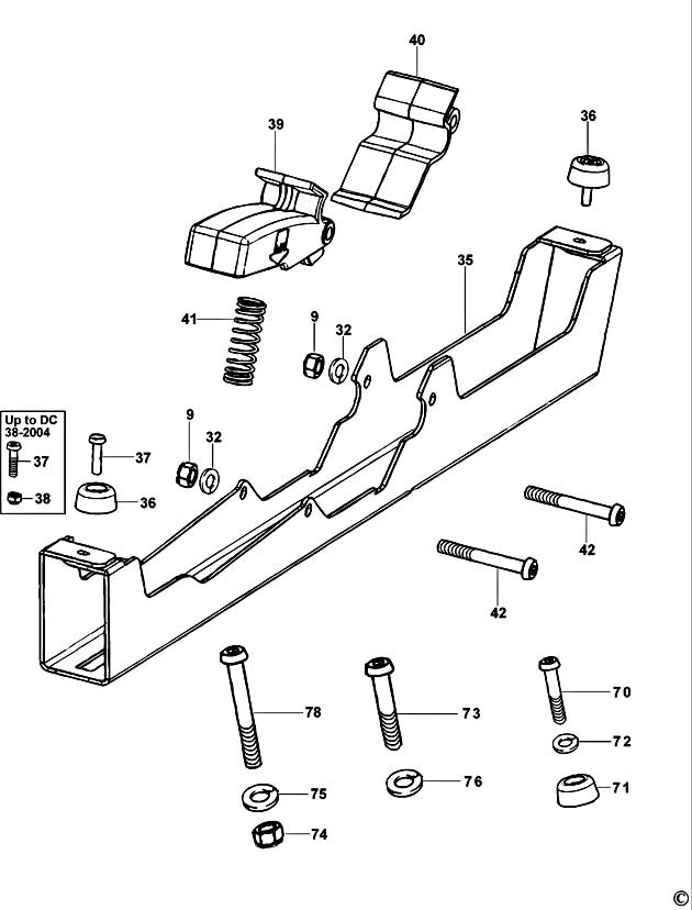 DeWalt DE7025 Type 1 Bracket Spare Parts DE7025