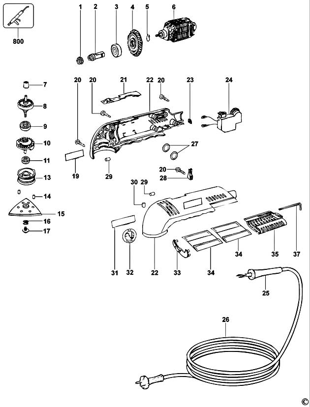 DeWalt D26430 Type 1 Sander Spare Parts D26430