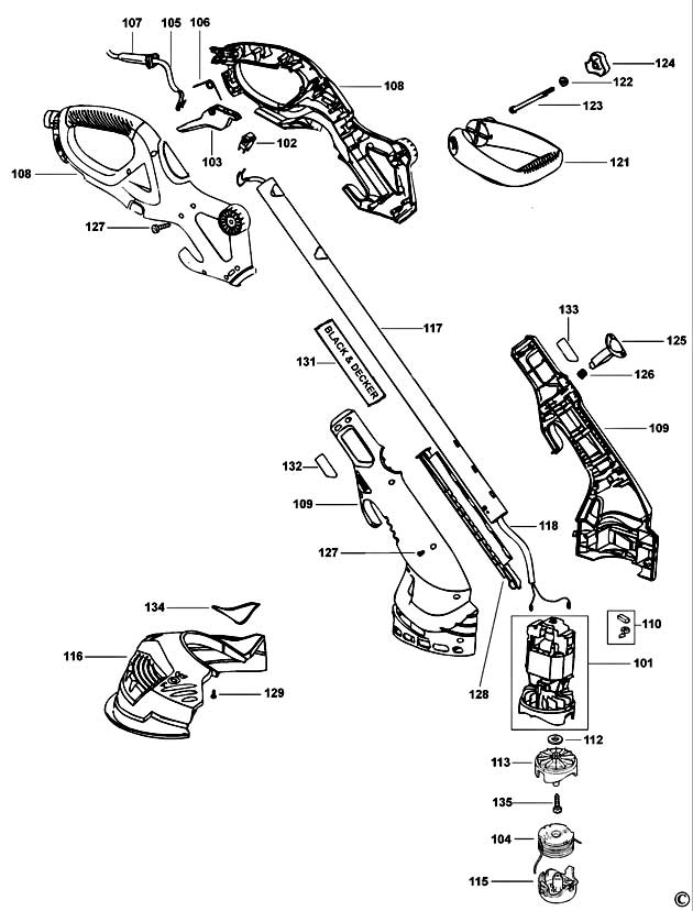 Black & Decker GL675 Type 1 String Trimmer Spare Parts GL675
