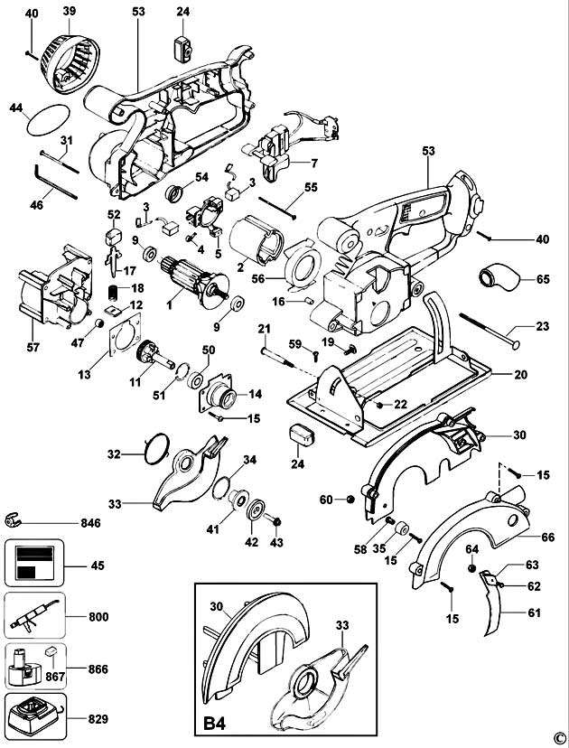 DeWalt DW935K Type 3 Trim Saw Spare Parts DW935K