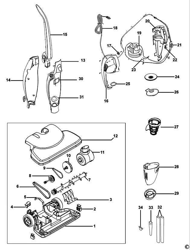 Black & Decker FV750 Type 1 Stick-vac Spare Parts FV750