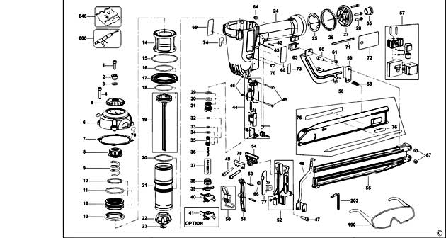 DeWalt D51430 Type 1 Nailer Spare Parts D51430