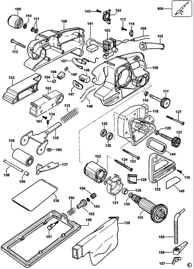 Black & Decker KA85EK Type 3 Belt Sander Spare Parts KA85EK