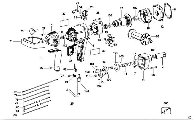 DeWalt D21510 Type 1 Mixer Spare Parts D21510
