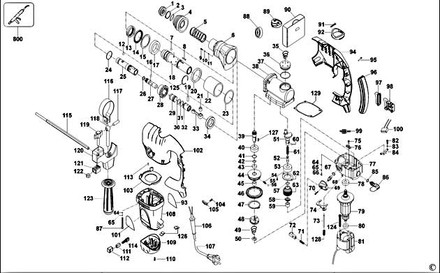 Black & Decker KD1001K Type 1 Rotary Hammer Spare Parts KD1001K