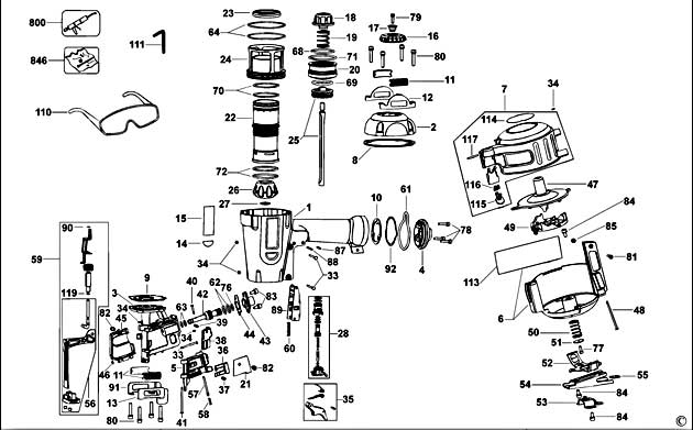 DeWalt D51321 Type 1 Nailer Spare Parts D51321