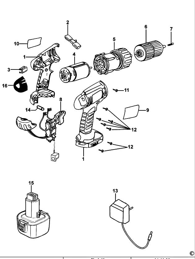 Black & Decker CD14C Type 3 Cordless Drill Spare Parts CD14C