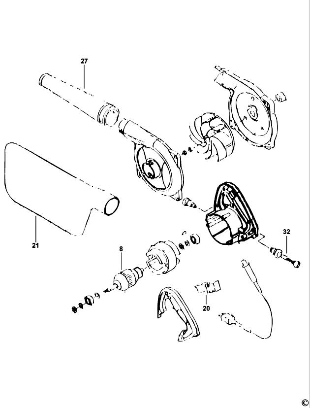 Black & Decker P4020 Type 1 Blower Vac Spare Parts P4020