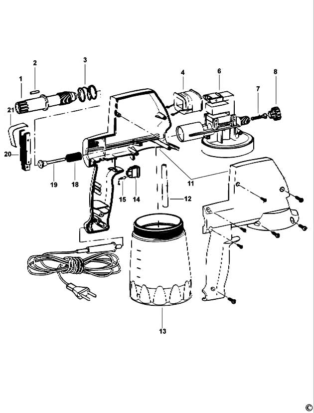 Black & Decker K15B Type 1 Spray Gun Spare Parts K15B