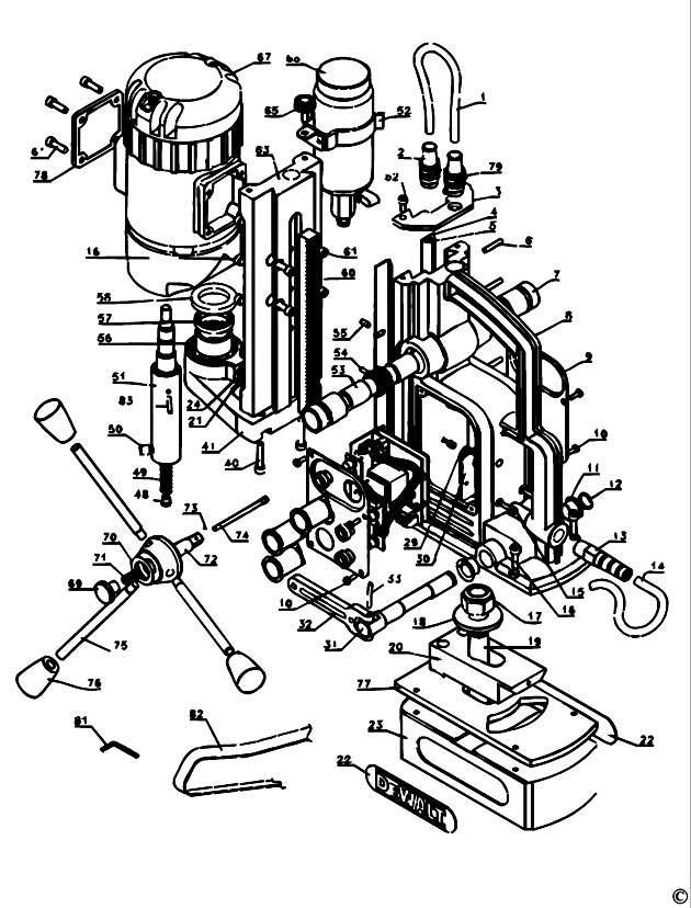 DeWalt DW159 Type 1 Mag Drill Press Spare Parts DW159