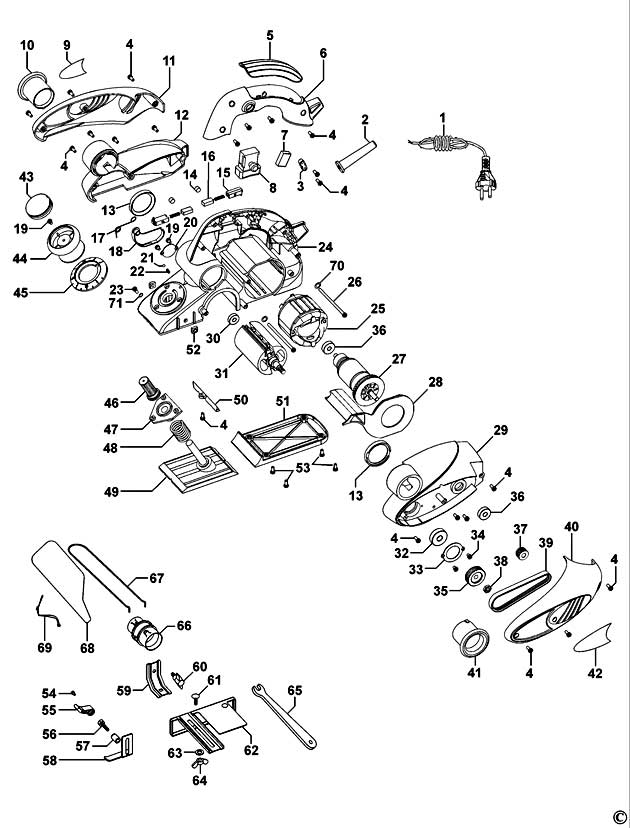 Black & Decker KW82 Type 1 Planer Spare Parts KW82