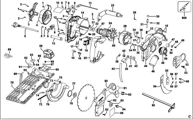 Black & Decker XTS1660KA Type 1 Circular Saw Spare Parts XTS1660KA