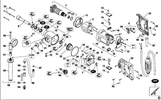 DeWalt D21582K Type 1 Diamond Drill Spare Parts D21582K
