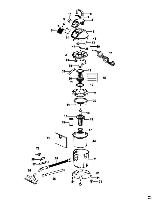 Black & Decker WV1400 Type 1 Vacuum Cleaner Spare Parts WV1400
