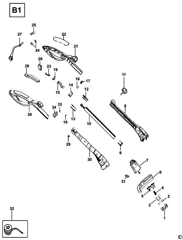 Black & Decker GL300 Type 1 - B1 String Trimmer Spare Parts GL300