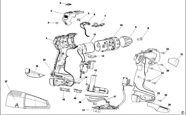 Black & Decker CP14LN Type 1 Cordless Drill Spare Parts CP14LN