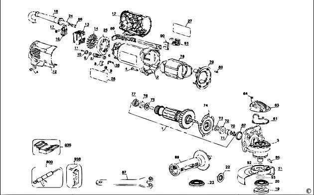 DeWalt D28112 Type 1 Small Angle Grinder Spare Parts D28112
