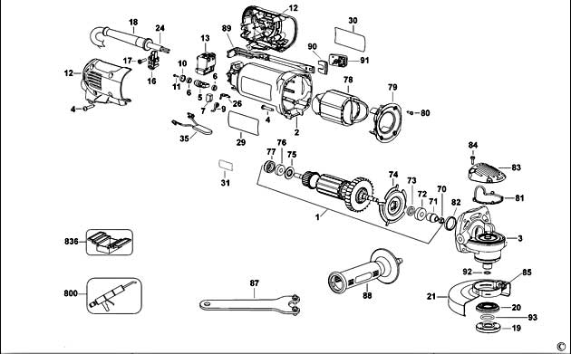 DeWalt D28139 Type 1 Small Angle Grinder Spare Parts D28139