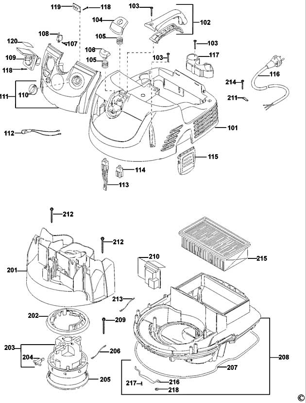 DeWalt D27902 Type 1 Vacuum Extractor Spare Parts D27902