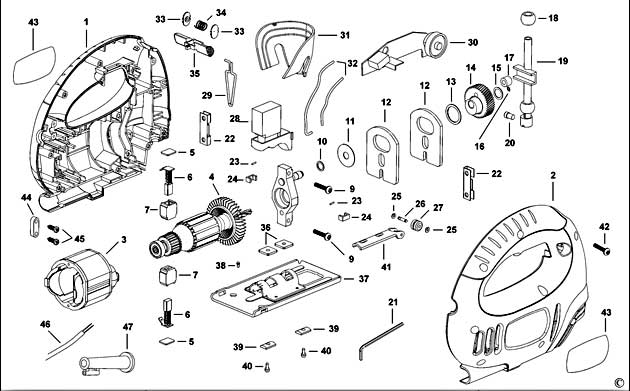 Black & Decker KS400E----B Type 1 Jigsaw Spare Parts KS400E----B