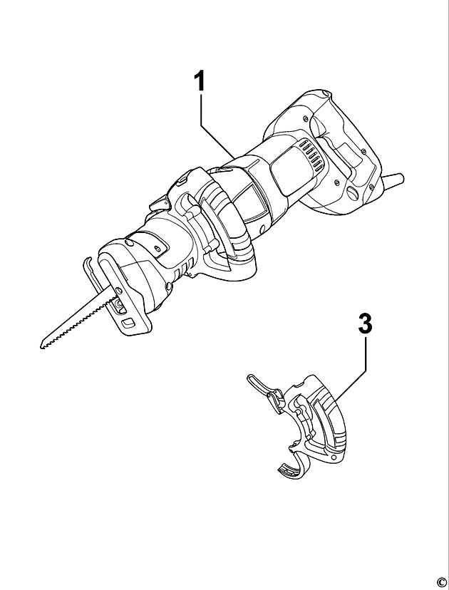 Black & Decker RS1050E Type 1 Reciprocating Saw Spare Parts RS1050E