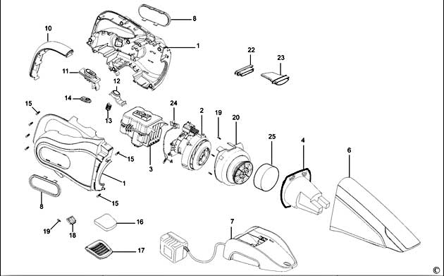 Black & Decker WD6015N Type H1 Wet N'dry Vac Spare Parts WD6015N