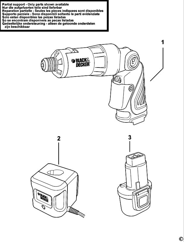 Black & Decker HP362 Type 1 Cordless Screwdriver Spare Parts HP362