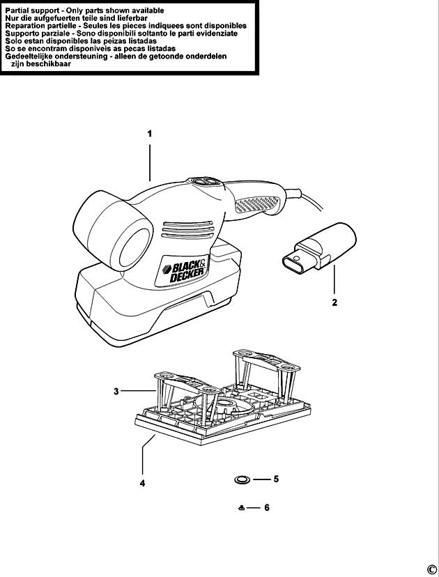 Black & Decker AST4 Type 2 Orbital Sander Spare Parts AST4