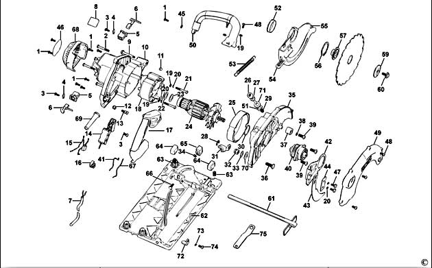 DeWalt D23651 Type 1 Circular Saw Spare Parts D23651