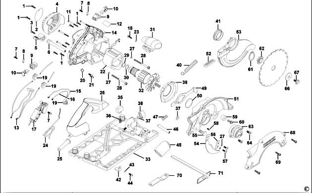 DeWalt D23551 Type 1 Circular Saw Spare Parts D23551