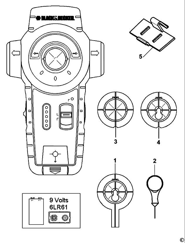 Black & Decker BDL110S Type 1 Laser Spare Parts BDL110S