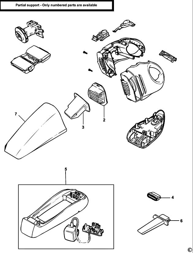 Black & Decker CWV7230 Type 1 Dustbuster Spare Parts CWV7230