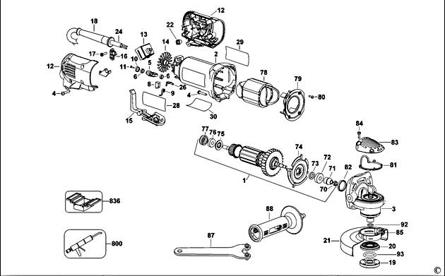 DeWalt D28143 Type 1 Small Angle Grinder Spare Parts D28143