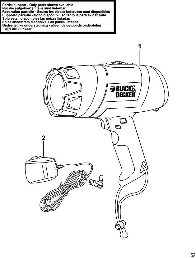 Black & Decker BDSL411 Type 1 Torch Spare Parts BDSL411