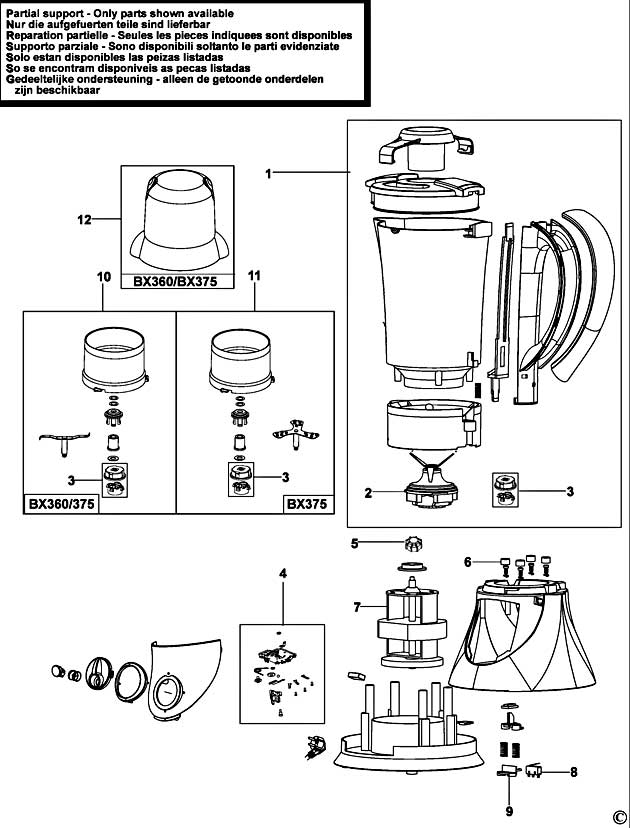 Black & Decker BX360 Type 2 Blender Spare Parts BX360