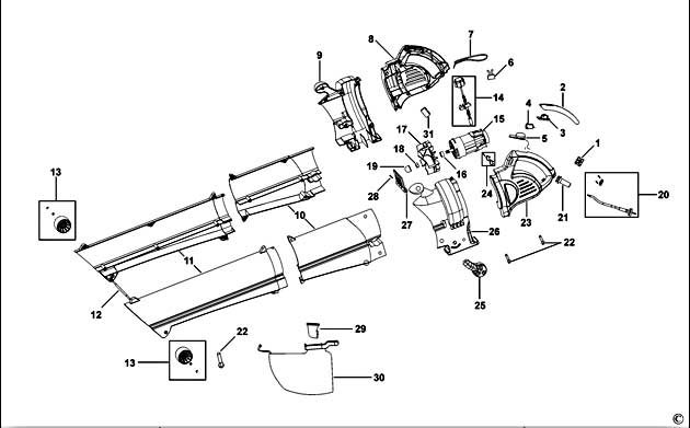 Black & Decker GW270 Type 1 Blower Vac Spare Parts GW270