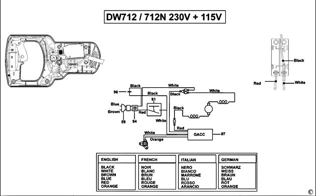 DeWalt DW712 Type 3 Mitre Saw Spare Parts DW712