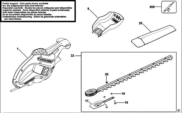 Black & Decker GT115 Type 1 Hedgetrimmer Spare Parts GT115