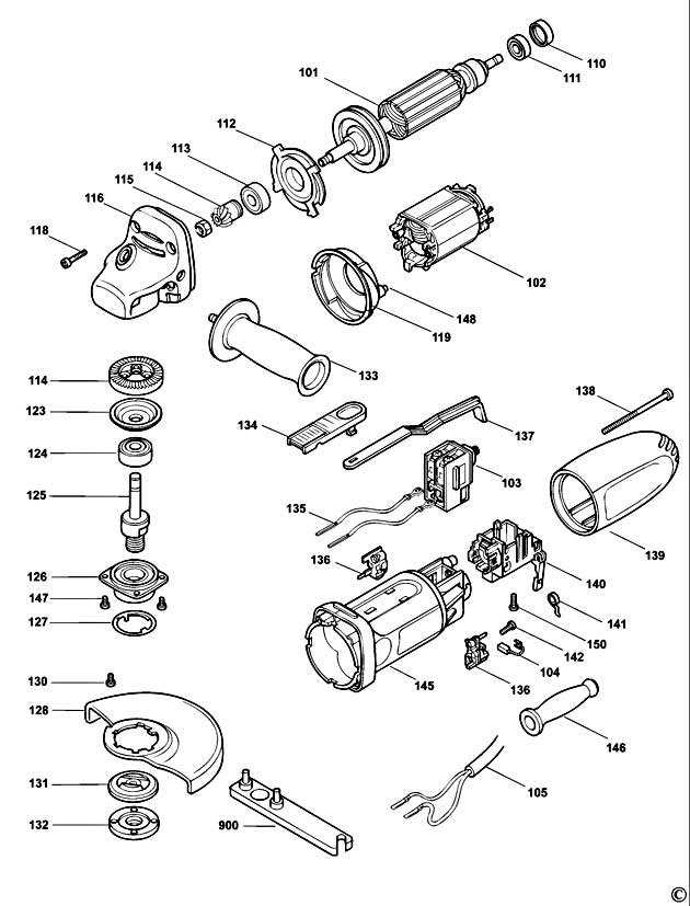 Black & Decker KG70 Type 1 Angle Grinder Spare Parts KG70