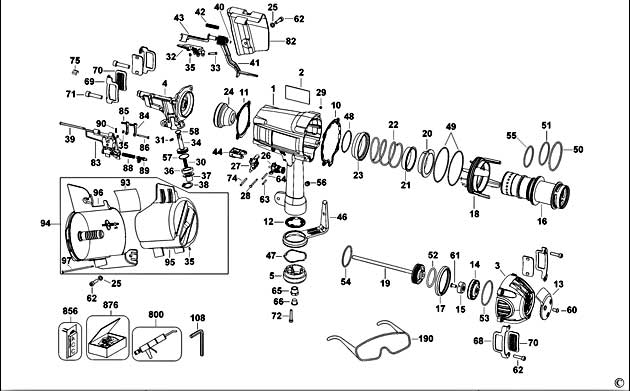 DeWalt D51855 Type 1 Nailer Spare Parts D51855