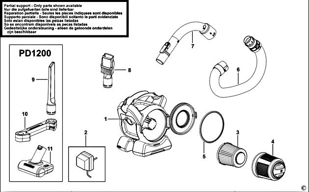 Black & Decker PD1080 Type H2 Dustbuster Spare Parts PD1080