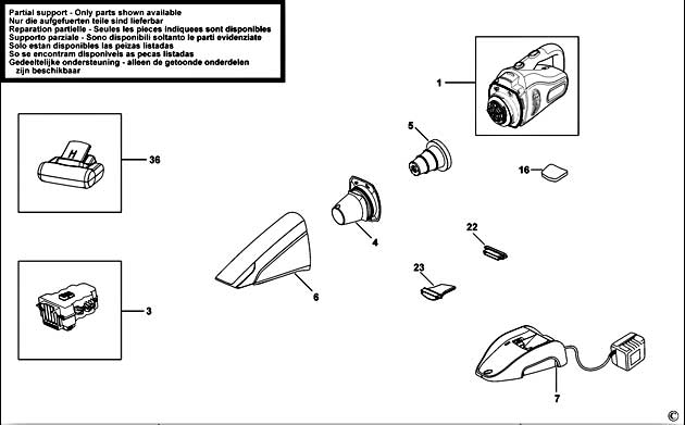 Black & Decker DV9605TN Type H2 Dustbuster Spare Parts DV9605TN