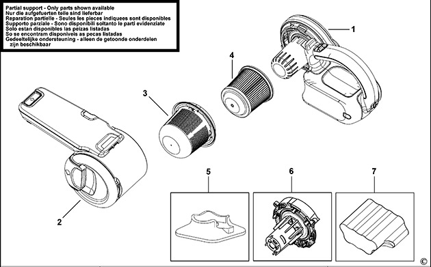 Black & Decker PV1210 Type H1 Dustbuster Spare Parts PV1210