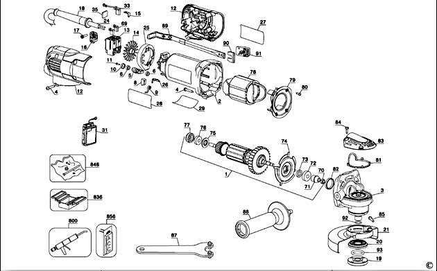 DeWalt D28131 Type 1 Small Angle Grinder Spare Parts D28131