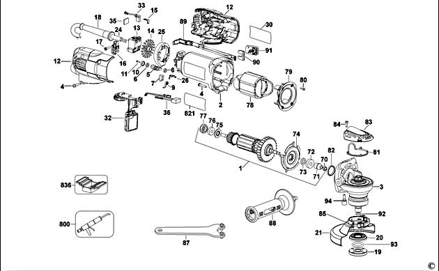 DeWalt D28137 Type 2 Small Angle Grinder Spare Parts D28137