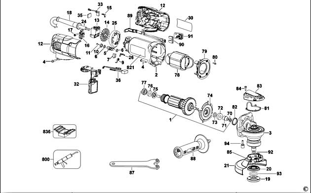 DeWalt D28117 Type 3 Small Angle Grinder Spare Parts D28117