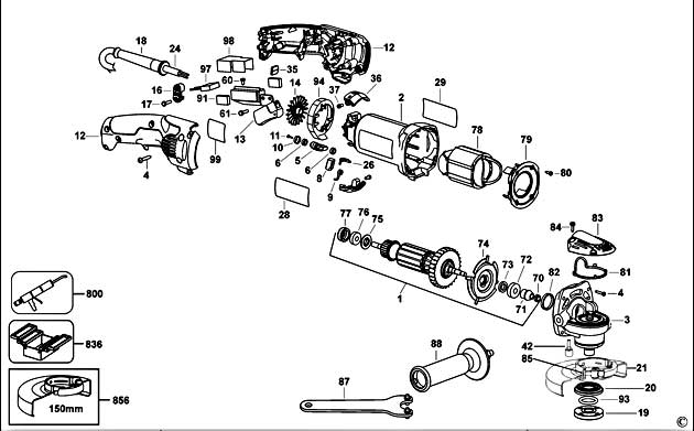 DeWalt D28065 Type 3 Small Angle Grinder Spare Parts D28065