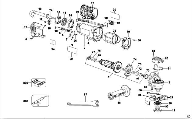 DeWalt D28141 Type 4 Small Angle Grinder Spare Parts D28141