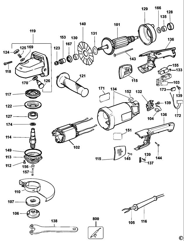 DeWalt DW840 Type 3 Angle Grinder Spare Parts DW840