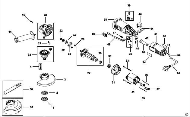 Black & Decker KG751 Type 1 Small Angle Grinder Spare Parts KG751